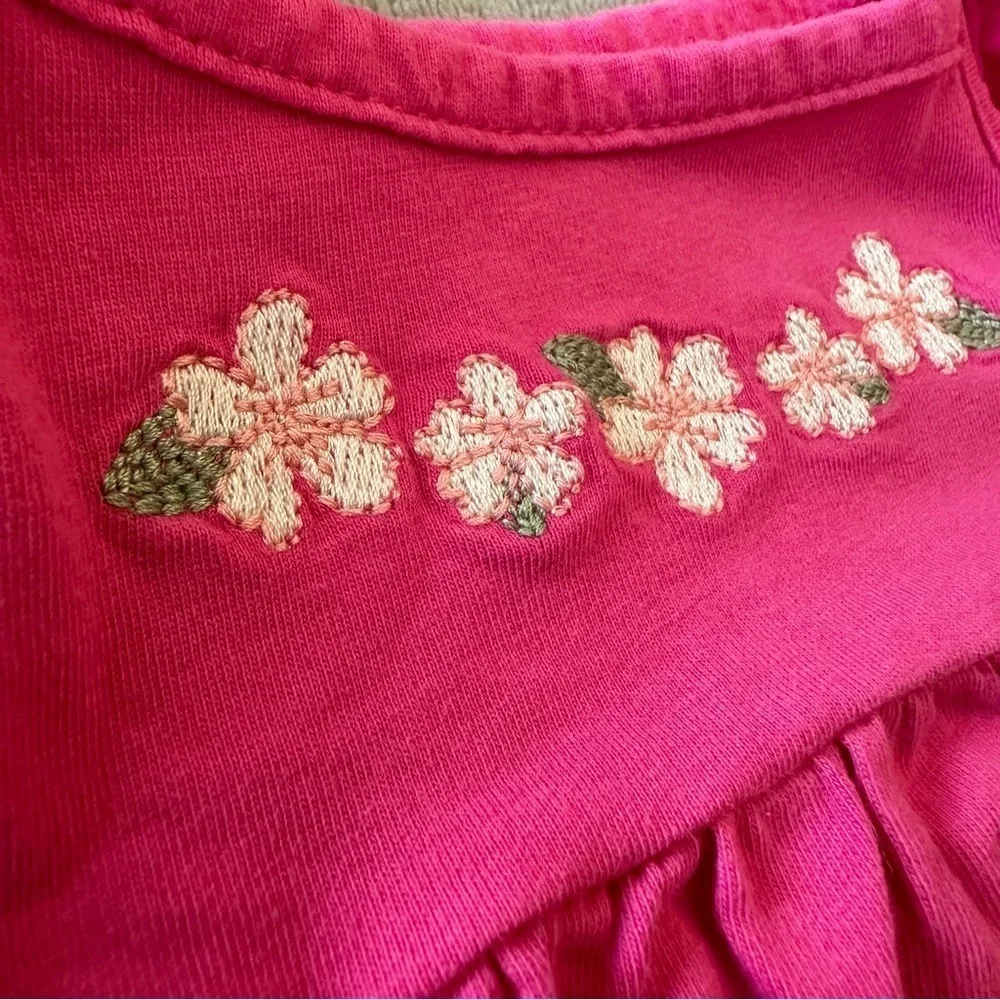 EUC Carter’s Baby Girl 2pc Sun Dress Set, Hot Pink Flowers, 6-9 Months